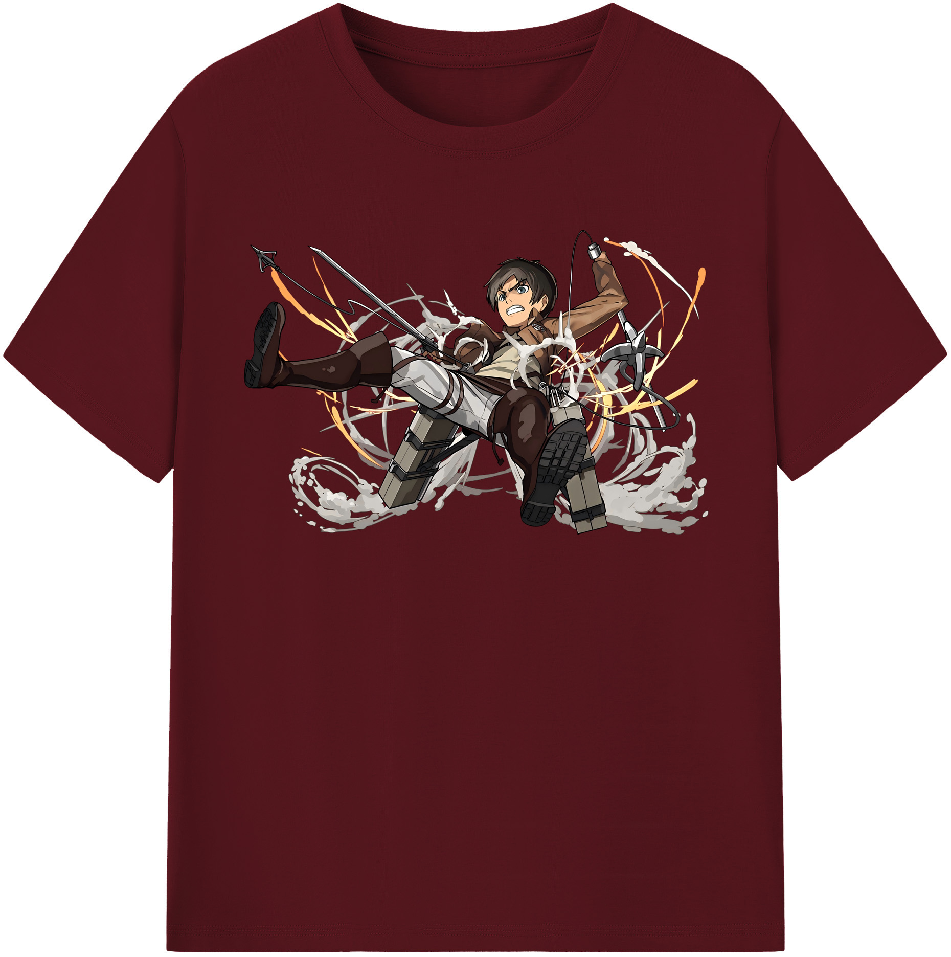 （画像用） 進撃の巨人 エレン･イェーガー Attack on Titan Eren Jäger 綿100％半袖Tシャツ（フロントプリント）
